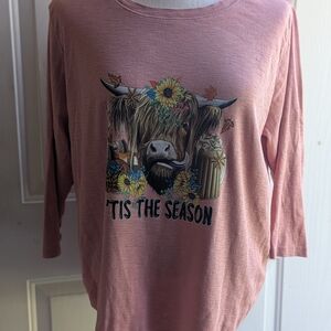 Women's Pink Graphic Top